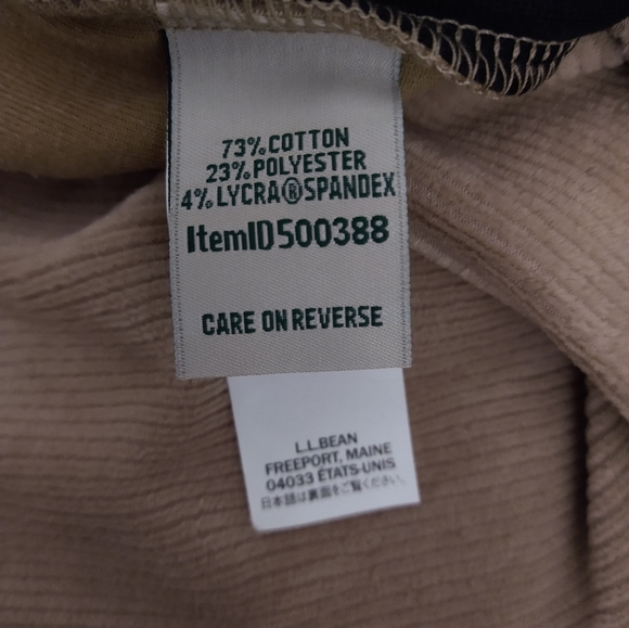 NWT LLBean Perfect Fit Knit Cords Straight Leg, Large Petite - Soft Khaki - Picture 4 of 8